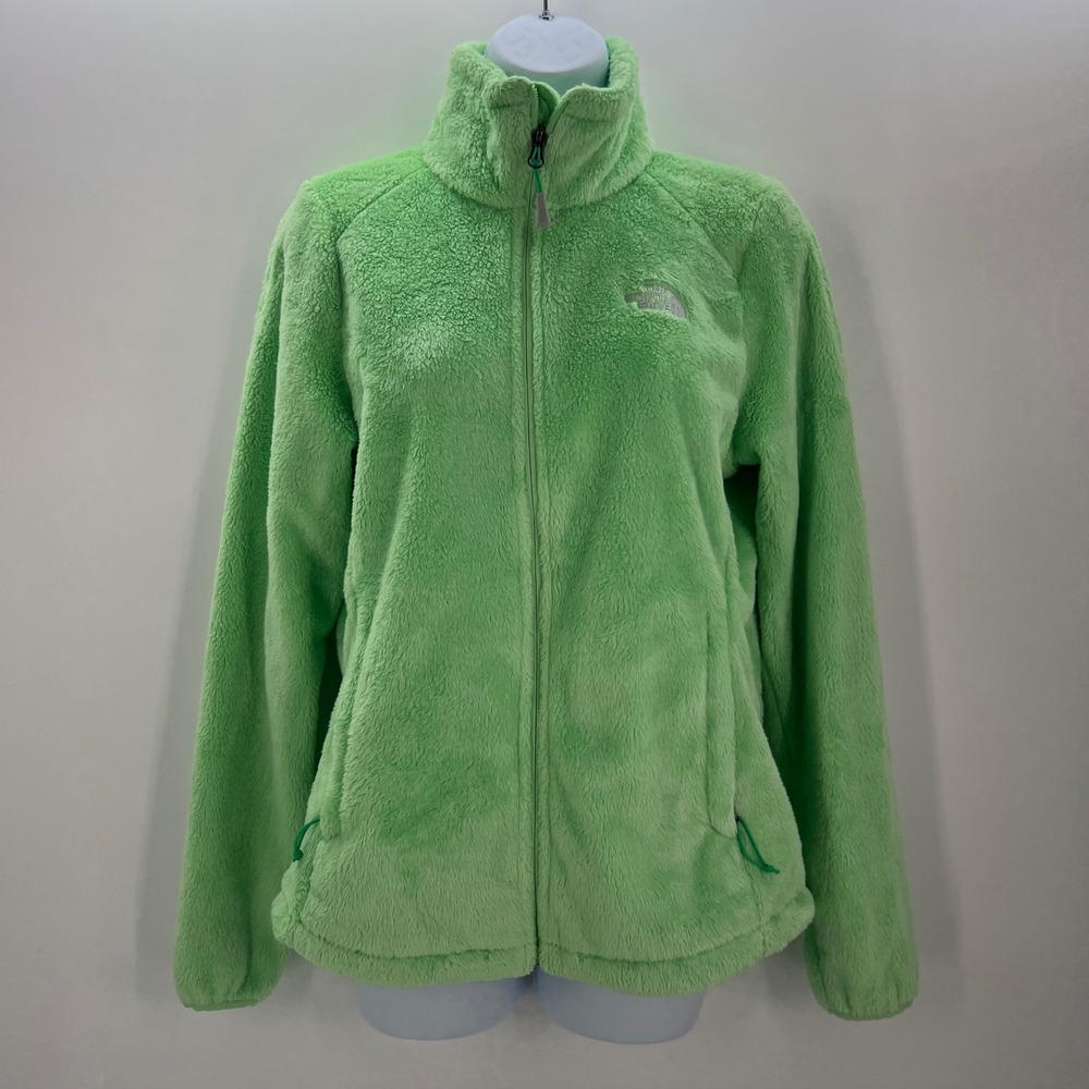 The North Face Osito Fleece Jacket Womens‎ Medium Lime Green Full Zip Fuzzy Soft